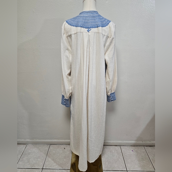 Mi Golondrina Beatriz Azul De Noel Caftan Maxi Dress Size Medium - Picture 8 of 12